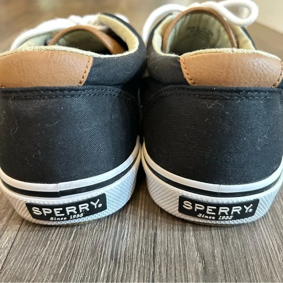 Sperry Halyard Black Canvas Sneakers 11.5 - Picture 8 of 8